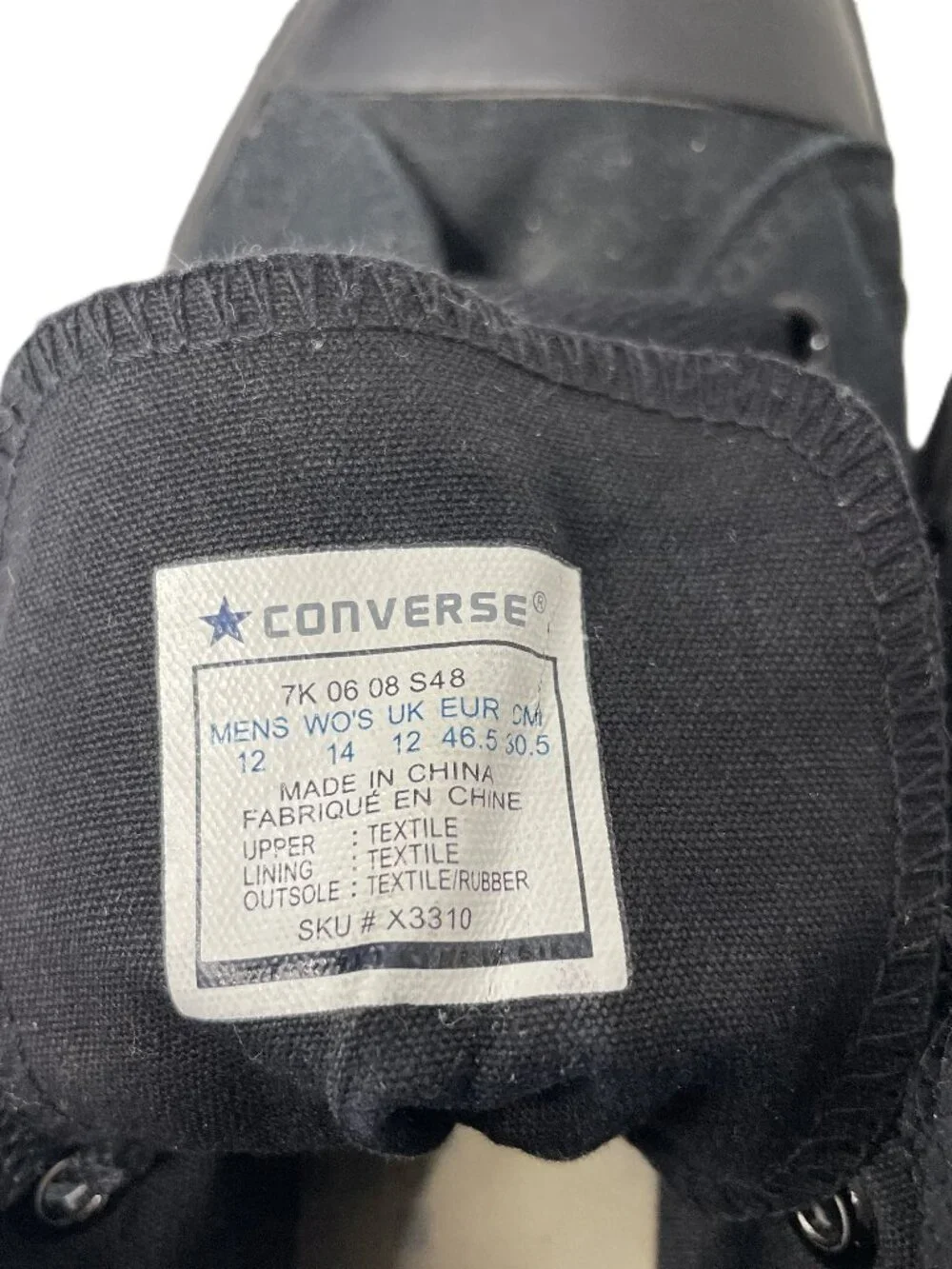 Converse Chuck Taylor All Star High Top All Black Canvas Men Sz 12 Sneaker Shoes